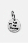 Pewter Collar Charm:  Rub My Tummy